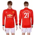 2017-18 Manchester United 21 ANDER HERRERA Home Long Sleeve Soccer Jersey