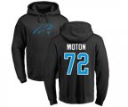 Carolina Panthers #72 Taylor Moton Black Name & Number Logo Pullover Hoodie
