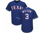 Texas Rangers #3 Russell Wilson Authentic Royal Blue Team Logo Fashion Cool Base MLB Jersey