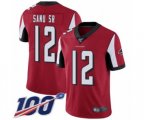 Atlanta Falcons #12 Mohamed Sanu Red Team Color Vapor Untouchable Limited Player 100th Season Football Jersey