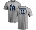 MLB Nike New York Yankees #11 Brett Gardner Gray RBI T-Shirt