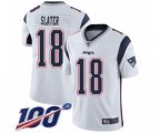 New England Patriots #18 Matthew Slater White Vapor Untouchable Limited Player 100th Season Football Jersey