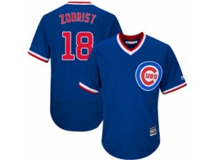 Chicago Cubs #18 Ben Zobrist Royal Blue Flexbase Authentic Collection Cooperstown MLB Jersey