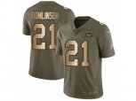 New York Jets #21 LaDainian Tomlinson Limited Olive Gold 2017 Salute to Service NFL Jersey