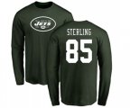 New York Jets #85 Neal Sterling Green Name & Number Logo Long Sleeve T-Shirt