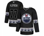 Edmonton Oilers #77 Oscar Klefbom Authentic Black Team Logo Fashion NHL Jersey