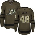 Anaheim Ducks #48 Logan Shaw Authentic Green Salute to Service NHL Jersey