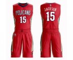 New Orleans Pelicans #15 Frank Jackson Swingman Red Basketball Suit Jersey Statement Edition