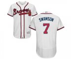 Atlanta Braves #7 Dansby Swanson White Flexbase Authentic Collection Baseball Jersey