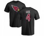Arizona Cardinals #4 Andy Lee Black Name & Number Logo T-Shirt