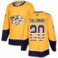 Nashville Predators #20 Miikka Salomaki Authentic Gold USA Flag Fashion NHL Jersey