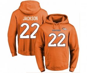 Denver Broncos #22 Kareem Jackson Orange Name & Number Pullover Hoodie