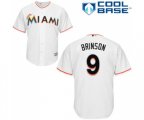 Miami Marlins #9 Lewis Brinson Replica White Home Cool Base Baseball Jersey