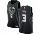 Milwaukee Bucks #3 George Hill Authentic Black Basketball Jersey - Statement Edition
