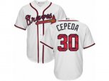 Atlanta Braves #30 Orlando Cepeda Authentic White Team Logo Fashion Cool Base MLB Jersey