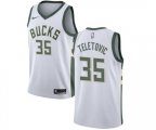 Milwaukee Bucks #35 Mirza Teletovic Authentic White Home Basketball Jersey - Association Edition