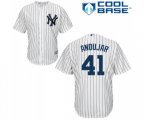 New York Yankees #41 Miguel Andujar Replica White Home Baseball Jersey