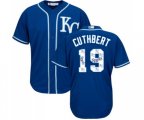 Kansas City Royals #19 Cheslor Cuthbert Blue Authentic Blue Team Logo Fashion Cool Base Baseball Jersey
