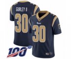 Los Angeles Rams #30 Todd Gurley Navy Blue Team Color Vapor Untouchable Limited Player 100th Season Football Jersey