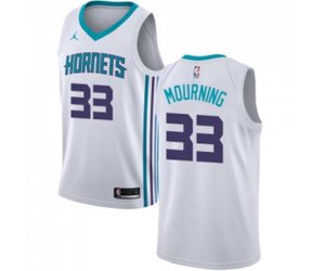 Charlotte Hornets #33 Alonzo Mourning Swingman White Basketball Jersey - Association Edition