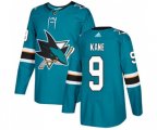 Adidas San Jose Sharks #9 Evander Kane Premier Teal Green Home NHL Jersey