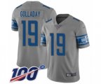 Detroit Lions #19 Kenny Golladay Limited Gray Inverted Legend 100th Season Football Jersey