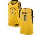 Indiana Pacers #8 Justin Holiday Swingman Gold Basketball Jersey Statement Edition