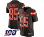 Cleveland Browns #95 Myles Garrett Brown Team Color Vapor Untouchable Limited Player 100th Season Football Jersey
