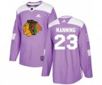 Chicago Blackhawks #23 Brandon Manning Authentic Purple Fights Cancer Practice NHL Jersey