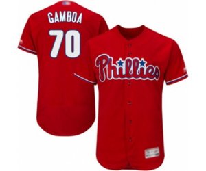 Philadelphia Phillies Arquimedes Gamboa Red Alternate Flex Base Authentic Collection Baseball Player Jersey