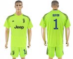 2017-18 Juventus 1 BUFFON Fluorescent Green Goalkeeper Soccer Jersey
