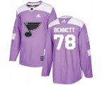 Adidas St. Louis Blues #78 Beau Bennett Authentic Purple Fights Cancer Practice NHL Jersey