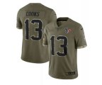 Houston Texans #13 Brandin Cooks 2022 Olive Salute To Service Limited Stitched Jersey