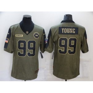 Washington Redskins #99 Chase Young Nike Olive 2021 Salute To Service Limited Player Jersey