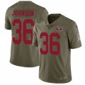 San Francisco 49ers #36 Dontae Johnson Limited Olive 2017 Salute to Service NFL Jersey
