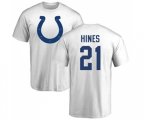 Indianapolis Colts #21 Nyheim Hines White Name & Number Logo T-Shirt