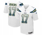 Los Angeles Chargers #17 Philip Rivers Elite White Road Drift Fashion Football Jersey