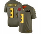 Tampa Bay Buccaneers #3 Jameis Winston Limited Olive Gold 2019 Salute to Service Football Jersey