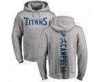 Tennessee Titans #34 Earl Campbell Ash Backer Pullover Hoodie