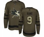 Adidas San Jose Sharks #9 Evander Kane Authentic Green Salute to Service NHL Jersey