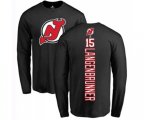 New Jersey Devils #15 Jamie Langenbrunner Black Backer Long Sleeve T-Shirt