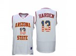 2016 US Flag Fashion Men's Arizona State Sun Devils James Harden #13 College Basketball Jersey - White