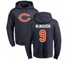 Chicago Bears #9 Jim McMahon Navy Blue Name & Number Logo Pullover Hoodie