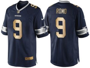 Dallas Cowboys #9 Tony Romo Navy Blue 2016 Christmas Gold NFL Game Edition Jersey