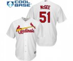 St. Louis Cardinals #51 Willie McGee Replica White Home Cool Base Baseball Jersey