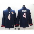 Cleveland Browns #4 Deshaun Watson Nike Navy Blue Therma Long Sleeve Limited Jersey