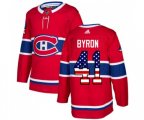 Montreal Canadiens #41 Paul Byron Authentic Red USA Flag Fashion NHL Jersey