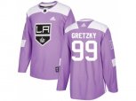 Los Angeles Kings #99 Wayne Gretzky Purple Authentic Fights Cancer Stitched NHL Jersey