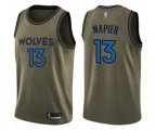 Minnesota Timberwolves #13 Shabazz Napier Swingman Green Salute to Service Basketball Jersey