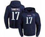 Tennessee Titans #17 Ryan Tannehill Navy Blue Name & Number Pullover Hoodie